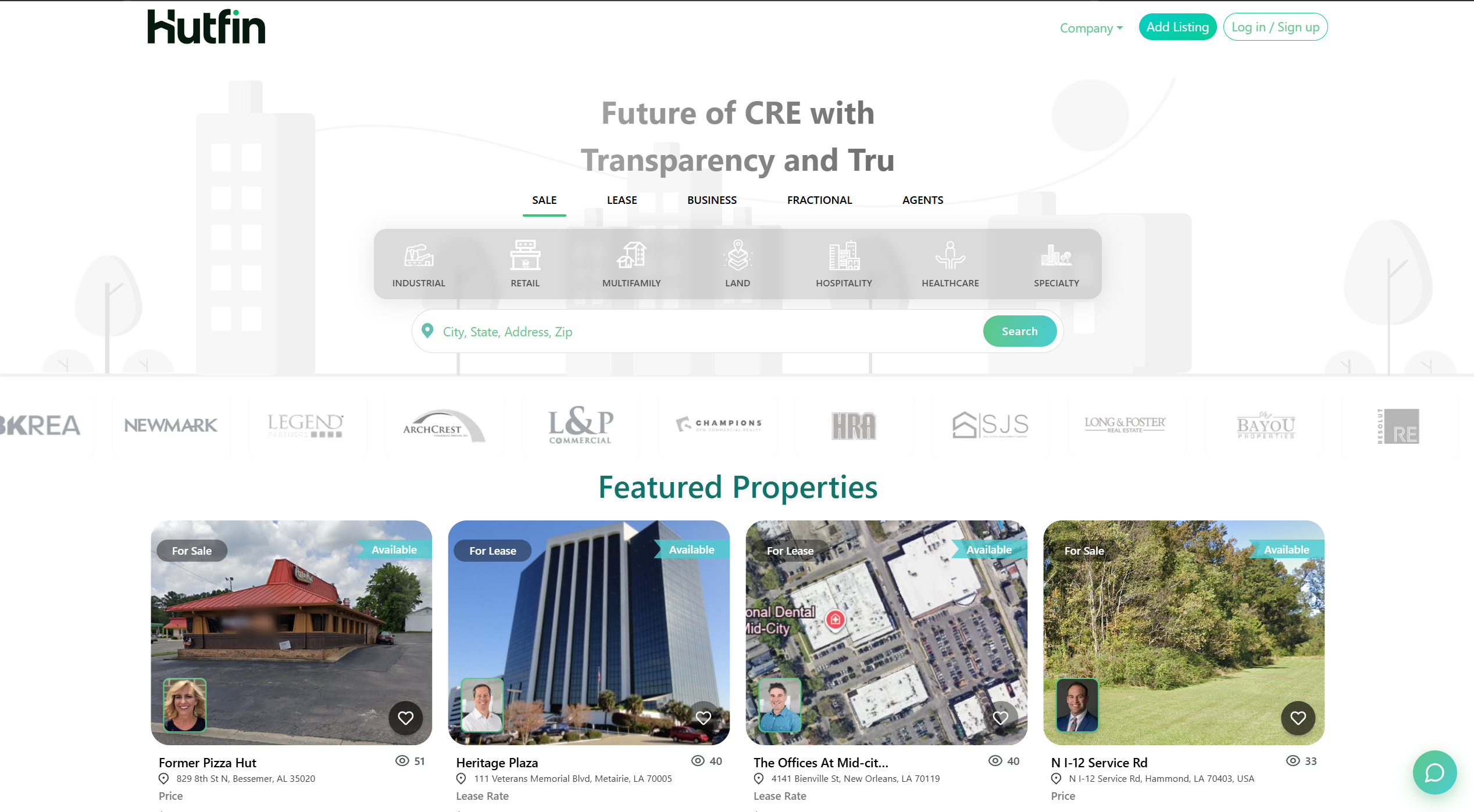 Hutfin – Plattform für Gewerbeimmobilien